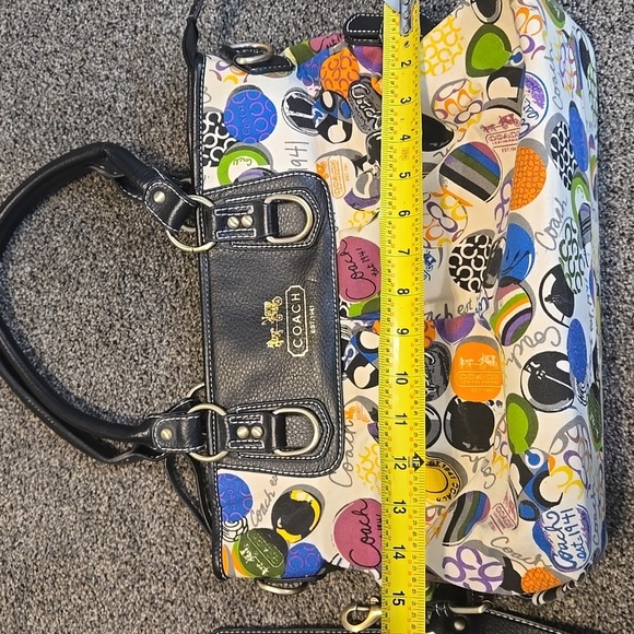 Vintage Coach CO6Q-1485 Multicolor Logo Y2K Women's Bag Tote Purse - Picture 5 of 15